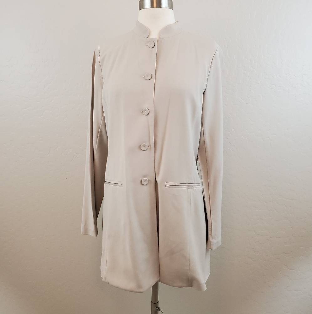 Eileen Fisher Jacket Mandarin Collar Wool Blend S